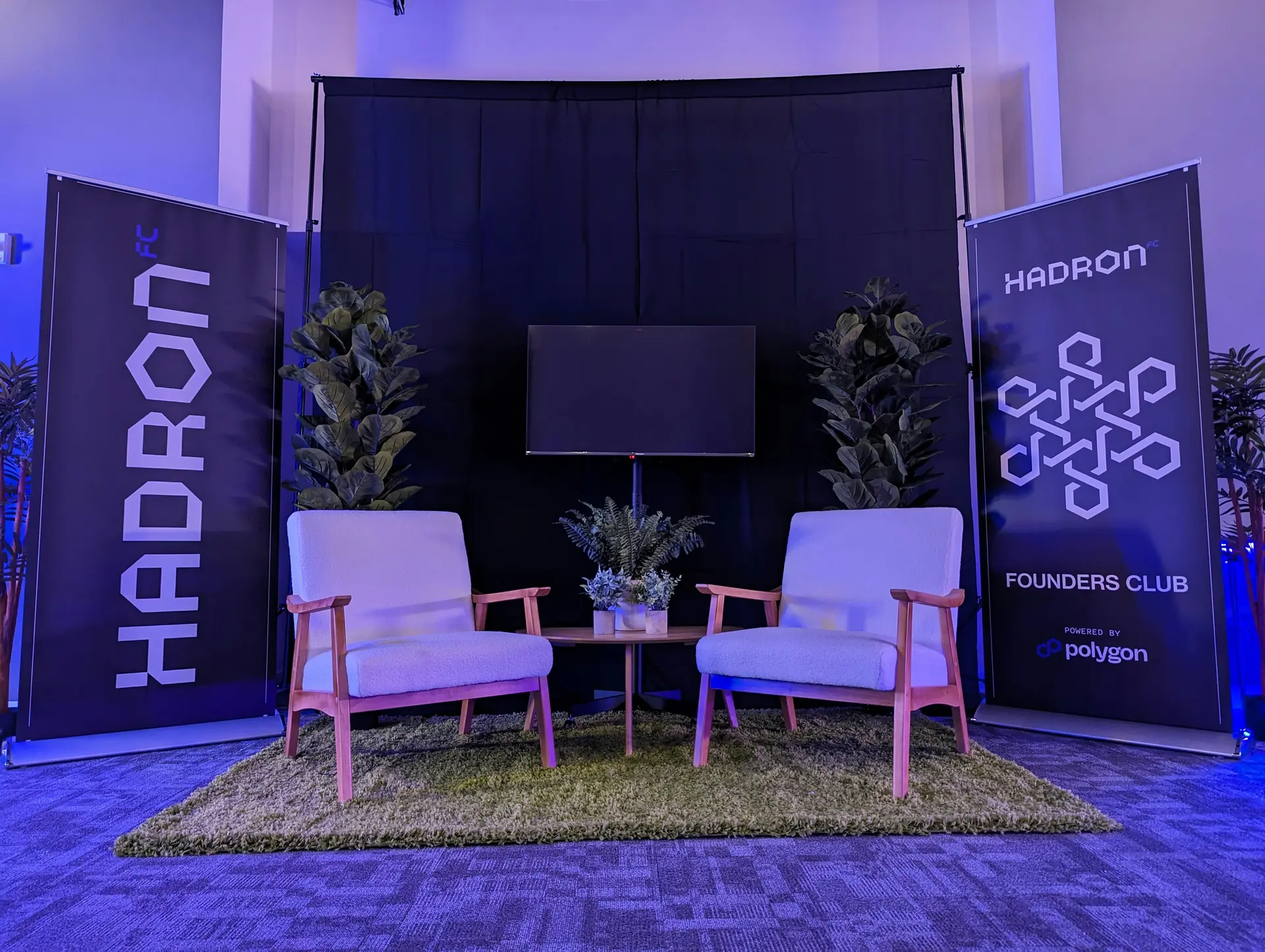 Premium event space with styled seating and floral details